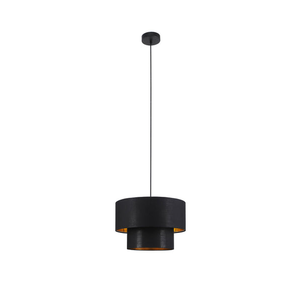 Rabiya Pendant Ceiling Light Lamp Double Shade Black