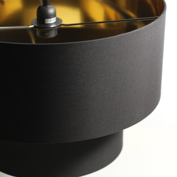 Rabiya Pendant Ceiling Light Lamp Double Shade Black