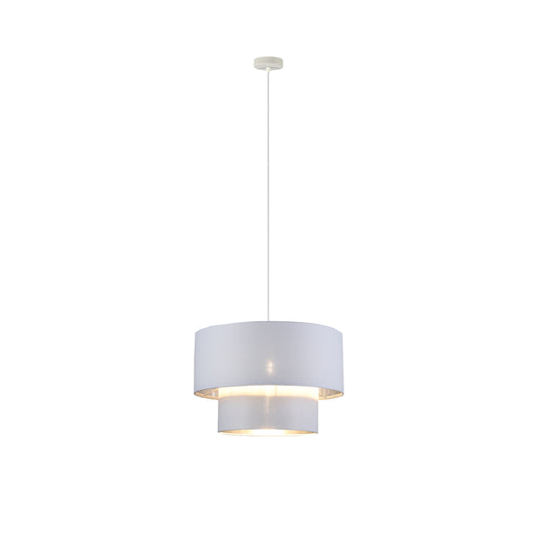 Rabiya Pendant Ceiling Light Lamp Double Shade White