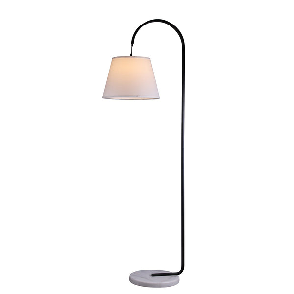 Thea Floor Lamp Light Marble Base Linen Shade