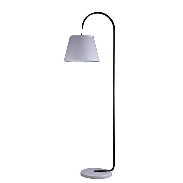 Thea Floor Lamp Light Marble Base Linen Shade