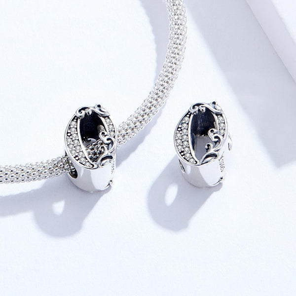 0 Number Numeral Sterling Silver Crystal Zircon CZ Bead Charm Bracelet Necklace