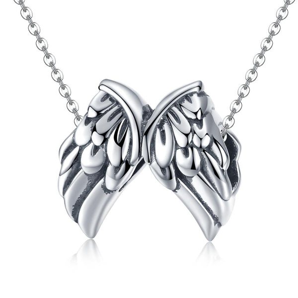 Angel Wings Sterling Silver Pendant Bead Charm Bracelet Necklace Chain