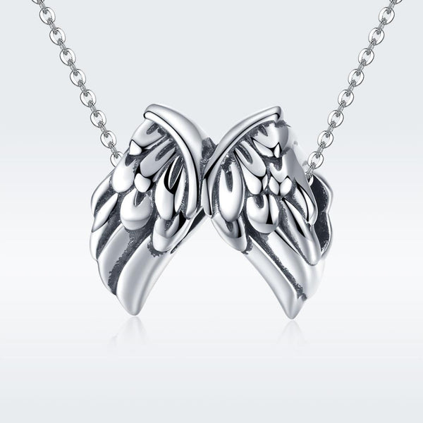 Angel Wings Sterling Silver Pendant Bead Charm Bracelet Necklace Chain