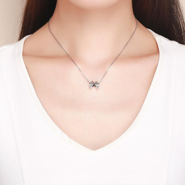 Angel Wings Sterling Silver Pendant Bead Charm Bracelet Necklace Chain