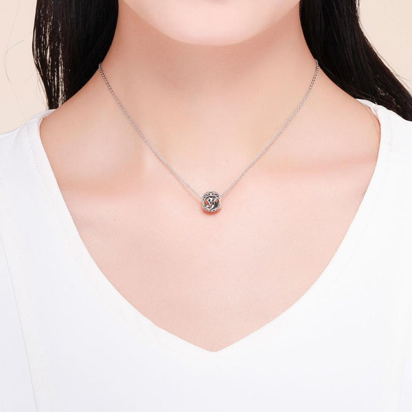 Y Initial Letter Sterling Silver Zircon CZ Bead Charm Bracelet Necklace