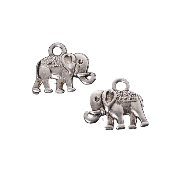 24 x Elephant Zinc Alloy Beads Charms For DIY Craft Jewellery Making
