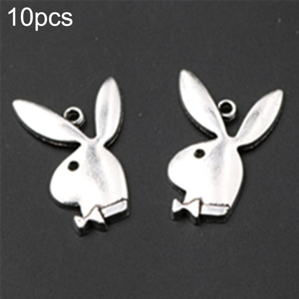 10 x Playboy Bunny Rabbit Zinc Alloy Bead Charm DIY Jewellery Making