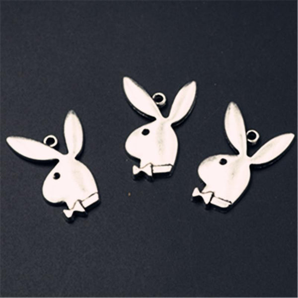 10 x Playboy Bunny Rabbit Zinc Alloy Bead Charm DIY Jewellery Making