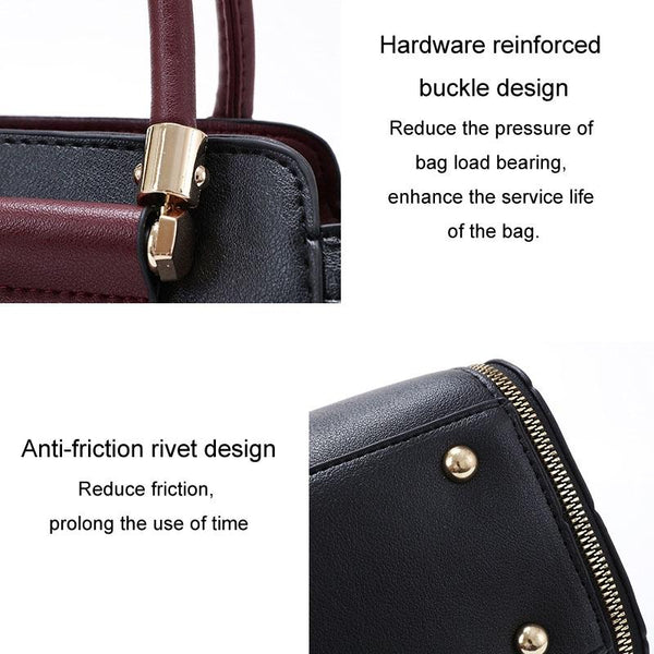 Faux PU Leather Crossbosy Shoulder Bag Handbag Black Burgundy