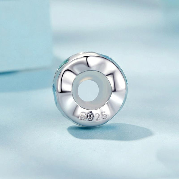 Wave Shell Star Enamel Sterling Silver CZ Spacer Bead Charm Bracelet Necklace