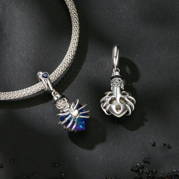 Memorial Heart Urn Ashes Sterling Silver Zircon CZ Bead Charm Bracelet Necklace