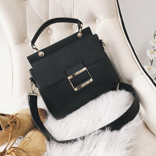 Faux Leather Suede Crossbody Tote Bag Adjustable Strap Multi Pocket Black