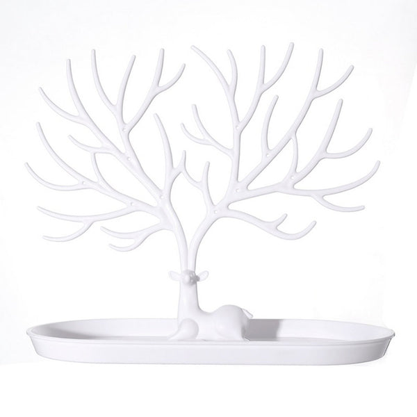 Deer Antler Tree Jewellery Display Stand Ring Earring Necklace Bracelet White