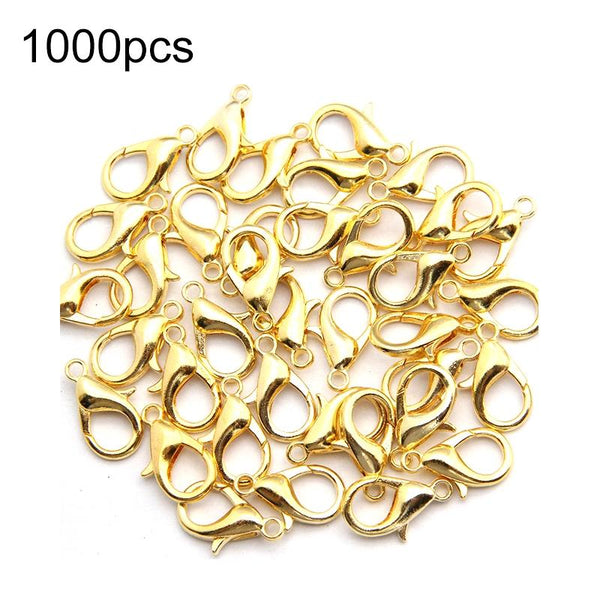 1000 x Alloy Lobster Claw For DIY Jewelry Jewellery Crafts 12mm Gold