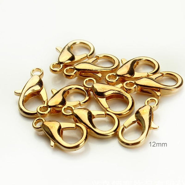 1000 x Alloy Lobster Claw For DIY Jewelry Jewellery Crafts 12mm Gold