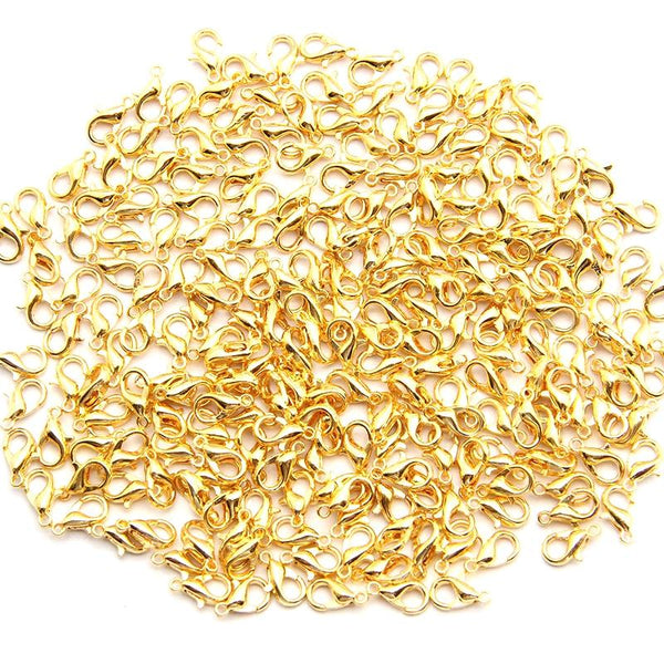 1000 x Alloy Lobster Claw For DIY Jewelry Jewellery Crafts 12mm Gold