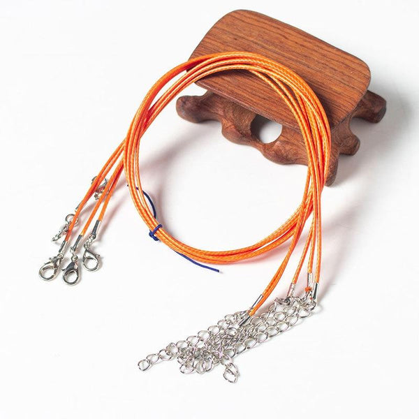 100 x Wax Rope Polyester Lanyard Jewellery Pendant Necklace 45cm Orange