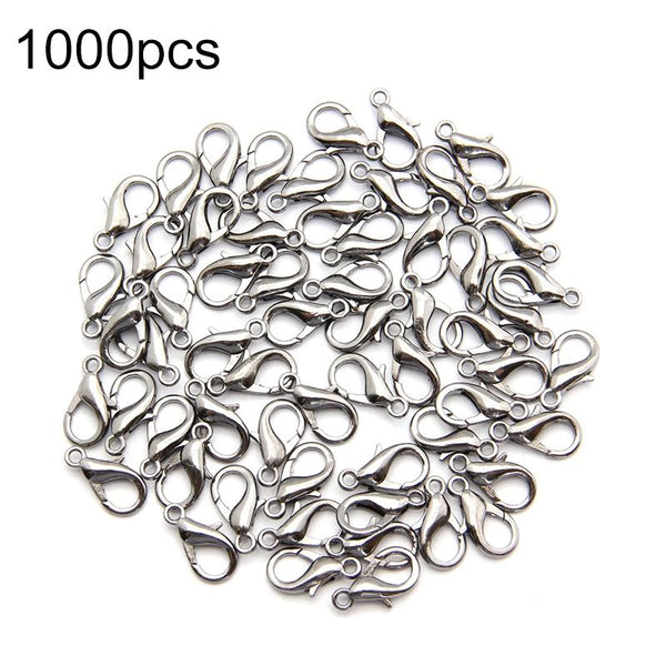 1000 x Alloy Lobster Claw For DIY Jewelry Jewellery Crafts 12mm Silver