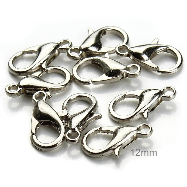 1000 x Alloy Lobster Claw For DIY Jewelry Jewellery Crafts 12mm Silver