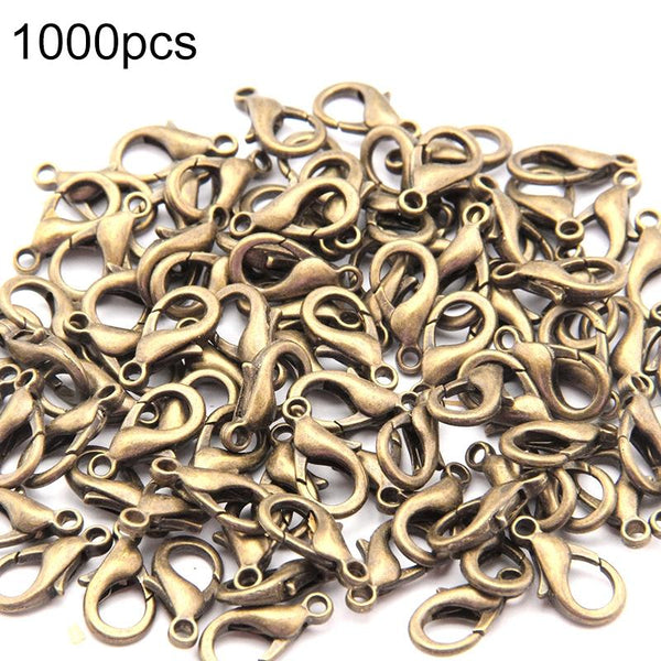 1000 x Alloy Lobster Claw For DIY Jewelry Jewellery Crafts 12mm Bronze