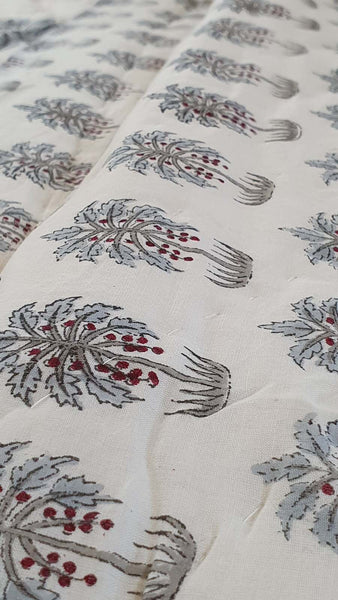 Kolka Palm Pine Cotton Reversible Comforter Bedspread Coverlet Blue King Size