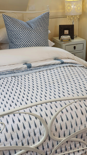 Kolka Pine Tree Reversible Quilt - Grey (King - 228 cm x 274 cm)