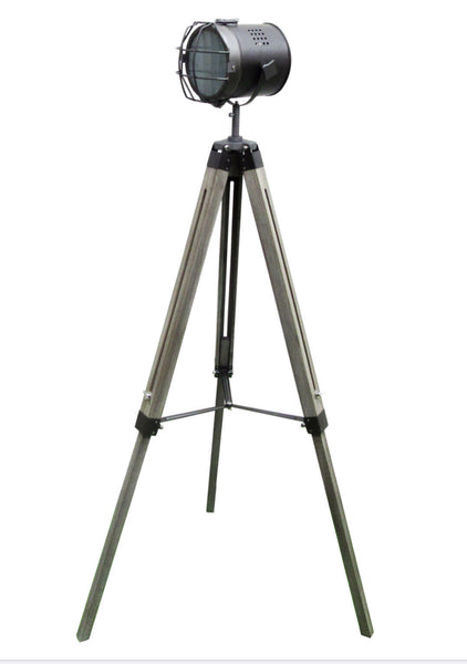 Nautical Tripod Searchlight Modern Spot Retro Industrial Floor Lamp Light Grey 139cm