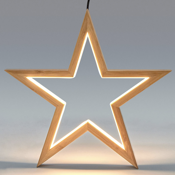 2x Bamboo Star LED Ceiling Pendant Hanging Lamp Light Large 51cm