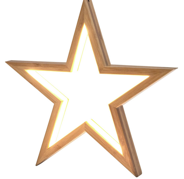 2x Bamboo Star LED Ceiling Pendant Hanging Lamp Light Large 51cm
