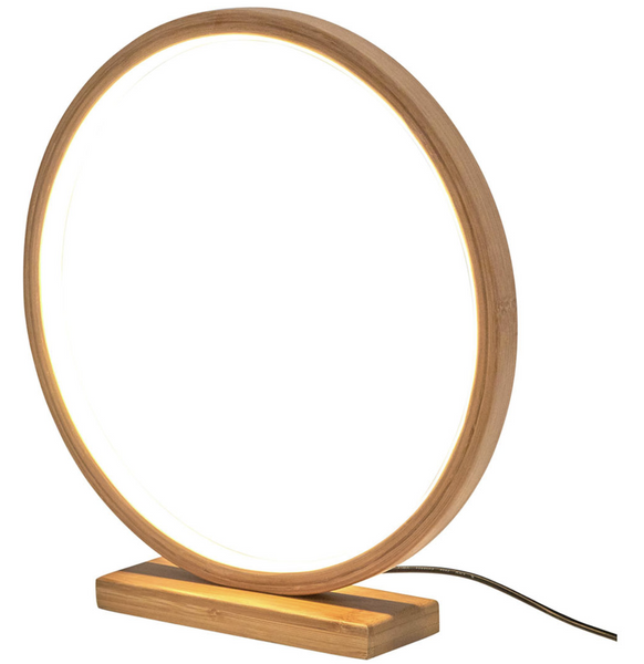 Bamboo Ring Circle LED Bedside Side End Coffee Table Lamp Light 32cm
