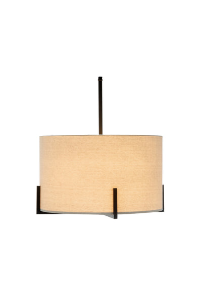 Modern Scandi Metal Hanging Ceiling Pendant Lamp Light Linen Shade Matte Black