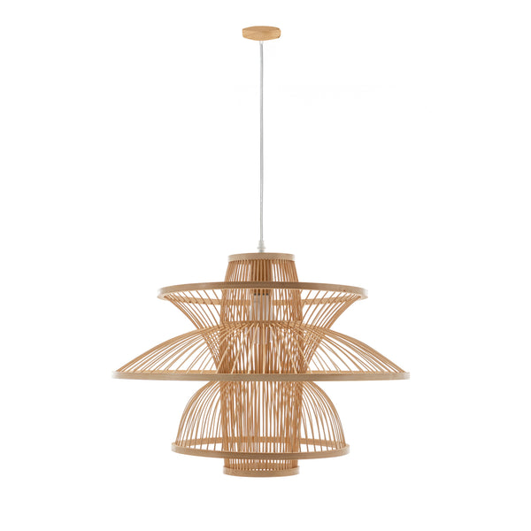 Aurora Natural Hand Woven Bamboo 3 Layer Pendant Ceiling Lamp Light