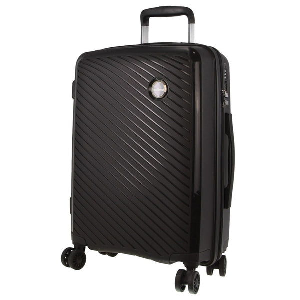 Milleni Hard Shell Spinner Wheel Luggage Bag Travel Suitcase 54cm 39L Black