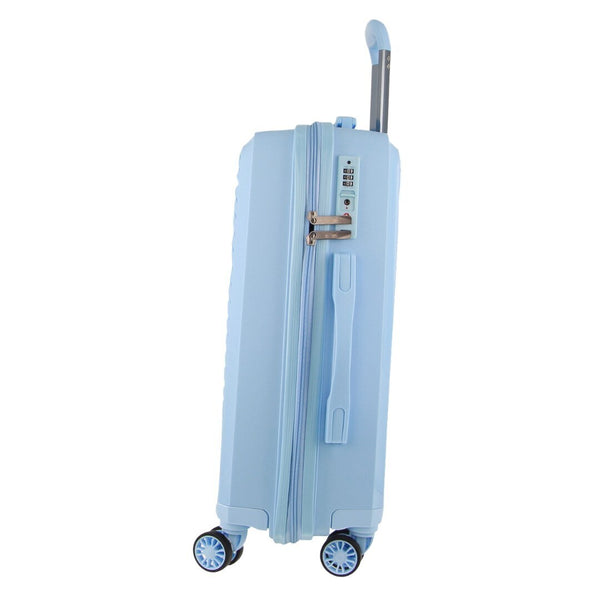 Milleni Hard Shell Spinner Wheel Luggage Bag Travel Suitcase 54cm 39L Blue