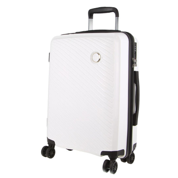 Milleni Hard Shell Spinner Wheel Luggage Bag Travel Suitcase 54cm 39L White