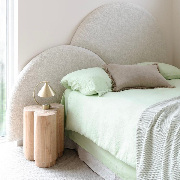 Soleil Cotton Muslin Duvet Quilt Doona Duvet Cover Set Pastel Green Super King