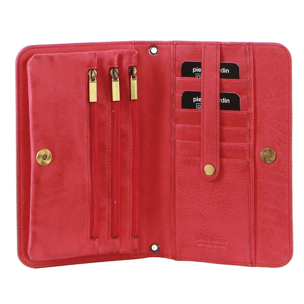 Pierre Cardin Ladies Leather Phone Crossbody Bag Handbag Travel RFID Pink