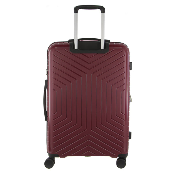 Pierre Cardin Hard Shell Spinner Suitcase Luggage Bag Medium 65cm 89L Burgundy