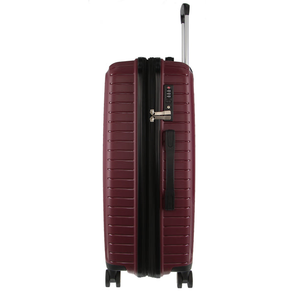 Pierre Cardin Hard Shell Spinner Suitcase Luggage Bag Medium 65cm 89L Burgundy