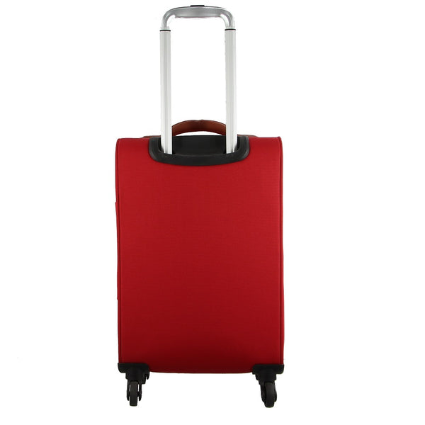 Pierre Cardin Carry On Soft Shell Spinner Suitcase Luggage Bag 48cm 40L Red