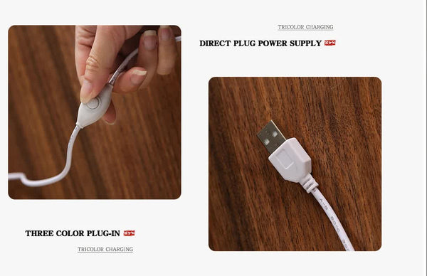 Glass Mountain Bedside Side Table Light Lamp USB Rechargeable Purple