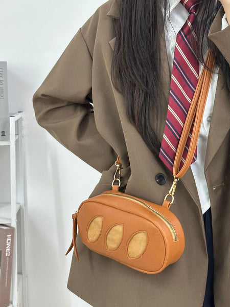 French Baguette Crossbody Shoulder Bag Handbag Brown