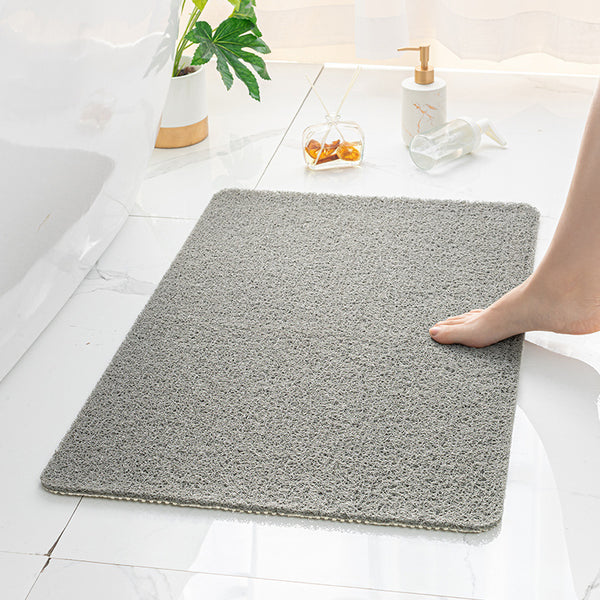 Non Slip Loofah Style Bath Bathroom Mat Quick Dry Soft Grey 40x60cm