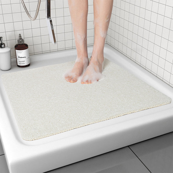 Non Slip Loofah Style Bath Bathroom Mat Quick Dry Soft White 40x60cm