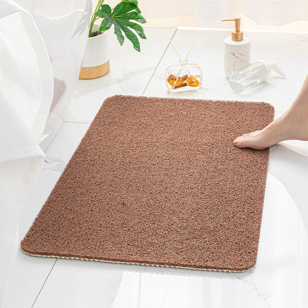 Non Slip Loofah Style Bath Bathroom Mat Quick Dry Soft Brown 80 x 40cm
