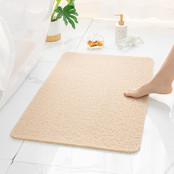 Non Slip Loofah Style Bath Bathroom Mat Quick Dry Soft Beige 75 x 44cm