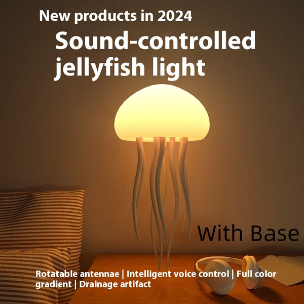 Jellyfish Nursery Bedside LED Night Light Lamp Colour Change Voice Control USB Base