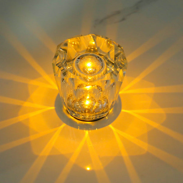 Crystal LED Side End Coffee Table Lamp Light Rechargeable Starburst Effect Flower