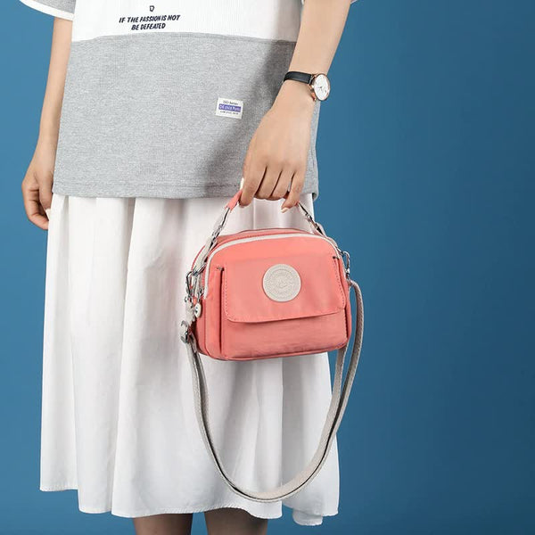 Compact Nylon Crossbody Shoulder Bag Handbag Pink